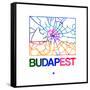 Budapest Watercolor Street Map-NaxArt-Framed Stretched Canvas