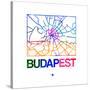 Budapest Watercolor Street Map-NaxArt-Stretched Canvas