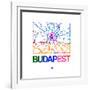 Budapest Watercolor Street Map-NaxArt-Framed Art Print