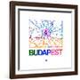 Budapest Watercolor Street Map-NaxArt-Framed Art Print