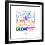 Budapest Watercolor Street Map-NaxArt-Framed Art Print