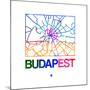 Budapest Watercolor Street Map-NaxArt-Mounted Art Print