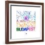 Budapest Watercolor Street Map-NaxArt-Framed Art Print