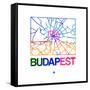 Budapest Watercolor Street Map-NaxArt-Framed Stretched Canvas