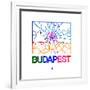 Budapest Watercolor Street Map-NaxArt-Framed Premium Giclee Print
