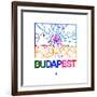 Budapest Watercolor Street Map-NaxArt-Framed Premium Giclee Print