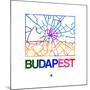 Budapest Watercolor Street Map-NaxArt-Mounted Premium Giclee Print