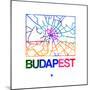 Budapest Watercolor Street Map-NaxArt-Mounted Premium Giclee Print