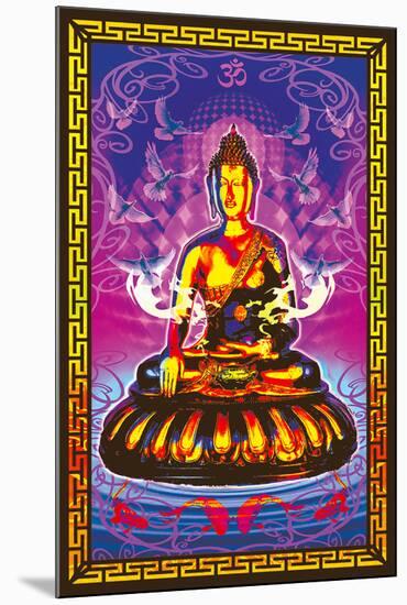 Buddah Ohm (Non-Flocked Blacklight)-null-Mounted Standard Poster