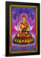 Buddah Ohm (Non-Flocked Blacklight)-null-Framed Standard Poster