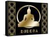 Buddha And Circle 1-Art Deco Designs-Framed Stretched Canvas