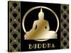 Buddha And Circle 1-Art Deco Designs-Stretched Canvas