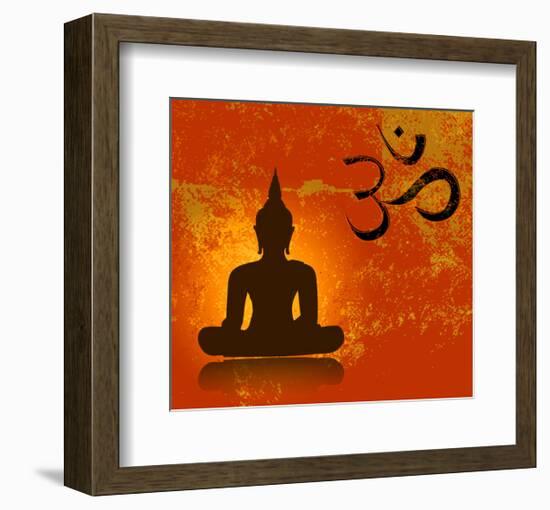 Buddha and Om Symbol-null-Framed Art Print