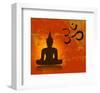 Buddha and Om Symbol-null-Framed Art Print