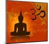 Buddha and Om Symbol-null-Mounted Art Print