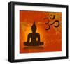 Buddha and Om Symbol-null-Framed Art Print