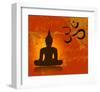 Buddha and Om Symbol-null-Framed Art Print