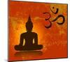 Buddha and Om Symbol-null-Mounted Art Print