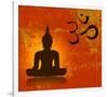 Buddha and Om Symbol-null-Framed Art Print