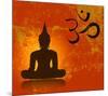 Buddha and Om Symbol-null-Mounted Art Print