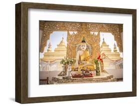 Buddha at Kuthodaw Pagoda, at the Foot of Mandalay Hill, Mandalay Region, Myanmar (Burma), Asia-Matthew Williams-Ellis-Framed Photographic Print