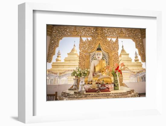 Buddha at Kuthodaw Pagoda, at the Foot of Mandalay Hill, Mandalay Region, Myanmar (Burma), Asia-Matthew Williams-Ellis-Framed Photographic Print