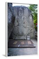 Buddha Carved in a Rock Cliff, Beopjusa Temple Complex, South Korea, Asia-Michael-Framed Photographic Print