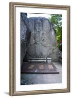 Buddha Carved in a Rock Cliff, Beopjusa Temple Complex, South Korea, Asia-Michael-Framed Photographic Print