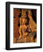 Buddha Carving at Ancient Ruins of Indein Stupa Complex, Myanmar-Keren Su-Framed Photographic Print