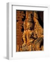 Buddha Carving at Ancient Ruins of Indein Stupa Complex, Myanmar-Keren Su-Framed Photographic Print