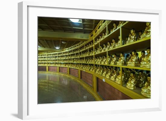 Buddha Collection under the Golden Maitreya Statue, Beopjusa Temple Complex, South Korea, Asia-Michael Runkel-Framed Photographic Print