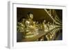 Buddha Collection under the Golden Maitreya Statue, Beopjusa Temple Complex, South Korea, Asia-Michael Runkel-Framed Photographic Print