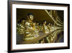 Buddha Collection under the Golden Maitreya Statue, Beopjusa Temple Complex, South Korea, Asia-Michael Runkel-Framed Photographic Print