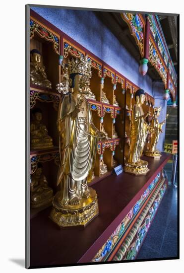 Buddha Collection under the Golden Maitreya Statue, Beopjusa Temple Complex, South Korea, Asia-Michael Runkel-Mounted Photographic Print