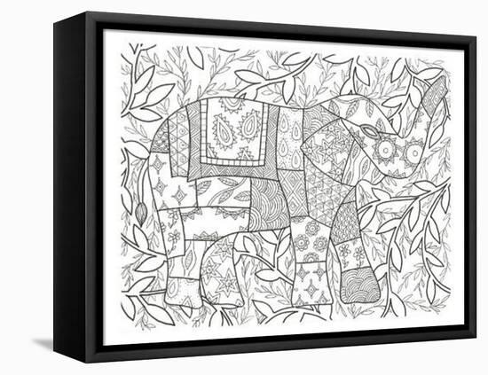 Buddha Elephant Floral-Pam Varacek-Framed Stretched Canvas