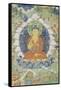 Buddha en vajrapariankasana et vitarka-mudra et scènes illustrant des jâtaka-null-Framed Stretched Canvas