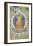 Buddha en vajrapariankasana et vitarka-mudra et scènes illustrant des jâtaka-null-Framed Giclee Print