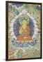 Buddha en vajrapariankasana et vitarka-mudra et scènes illustrant des jâtaka-null-Framed Giclee Print