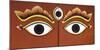 Buddha Eyes Painted on a Door in Kathmandu, Nepal, Asia-John Woodworth-Mounted Premium Photographic Print