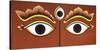 Buddha Eyes Painted on a Door in Kathmandu, Nepal, Asia-John Woodworth-Stretched Canvas