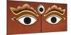 Buddha Eyes Painted on a Door in Kathmandu, Nepal, Asia-John Woodworth-Mounted Photographic Print