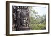 Buddha Face Carved in Stone at the Bayon Temple, Angkor Thom, Angkor, Cambodia-Yadid Levy-Framed Photographic Print