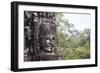 Buddha Face Carved in Stone at the Bayon Temple, Angkor Thom, Angkor, Cambodia-Yadid Levy-Framed Photographic Print