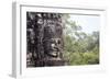 Buddha Face Carved in Stone at the Bayon Temple, Angkor Thom, Angkor, Cambodia-Yadid Levy-Framed Photographic Print