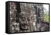 Buddha Face Carved in Stone at the Bayon Temple, Angkor Thom, Angkor, Cambodia-Yadid Levy-Framed Stretched Canvas