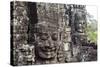 Buddha Face Carved in Stone at the Bayon Temple, Angkor Thom, Angkor, Cambodia-Yadid Levy-Stretched Canvas