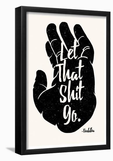 Buddha Hand Says (Distressed Palm Print)-null-Framed Poster