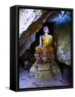 Buddha Hidden in the Tham Sang Caves, Vang Vieng, Laos, Indochina, Southeast Asia, Asia-Matthew Williams-Ellis-Framed Stretched Canvas