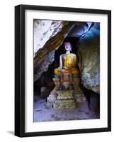 Buddha Hidden in the Tham Sang Caves, Vang Vieng, Laos, Indochina, Southeast Asia, Asia-Matthew Williams-Ellis-Framed Photographic Print