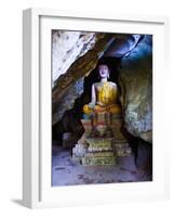 Buddha Hidden in the Tham Sang Caves, Vang Vieng, Laos, Indochina, Southeast Asia, Asia-Matthew Williams-Ellis-Framed Photographic Print